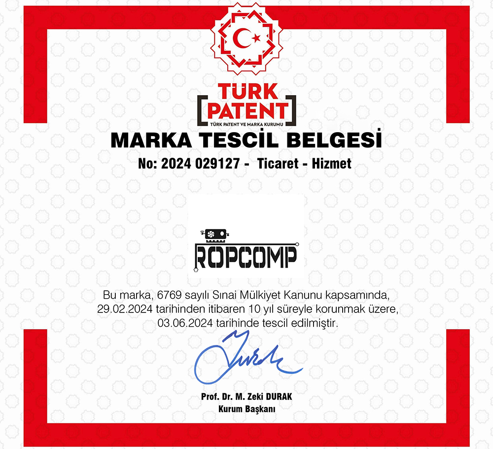 Ropcomp Markası TPE Tarafından Tescillendi